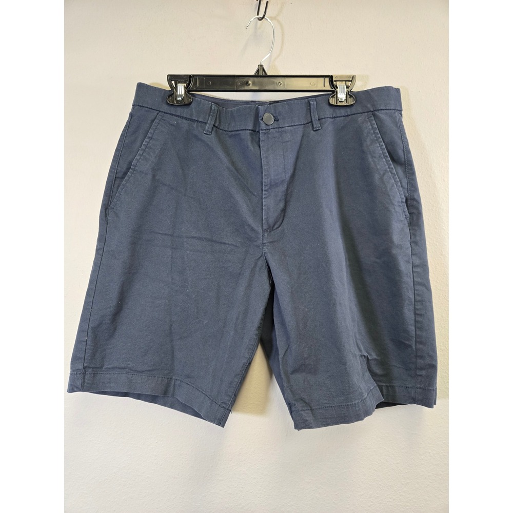 English Laundry Navy Blue Textured Stretch Chino Casual Shorts 36